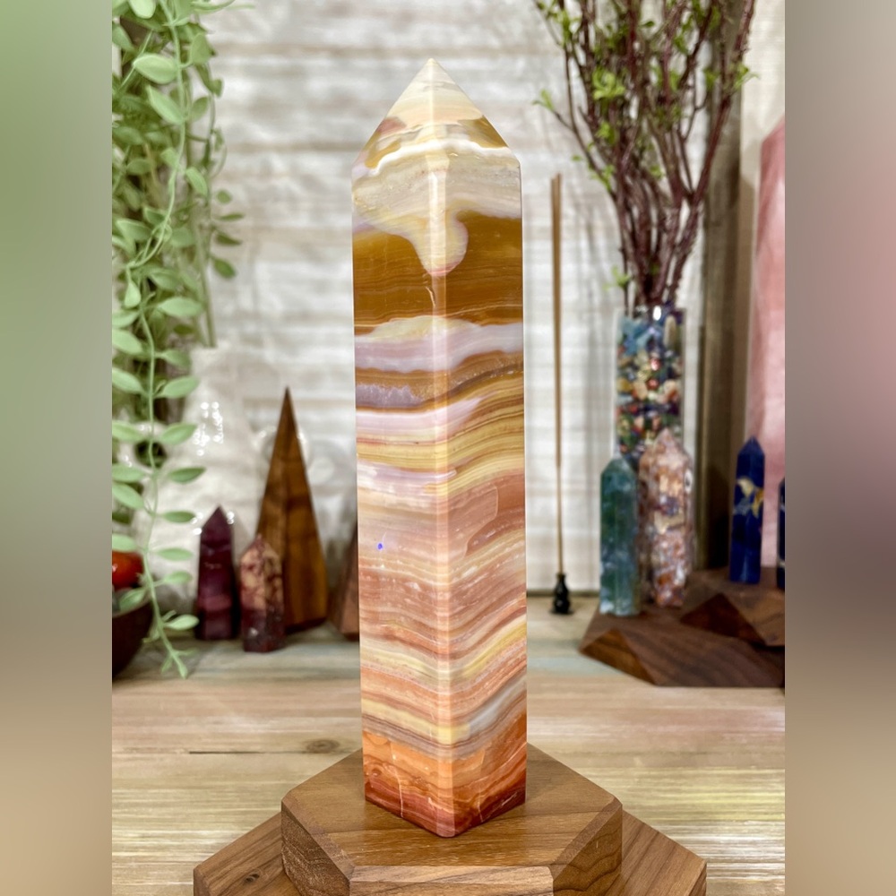1160 High Grade Ocean Jasper Crystal Tower - Large 7-1/4 Inches Tall - Picture 7 of 12